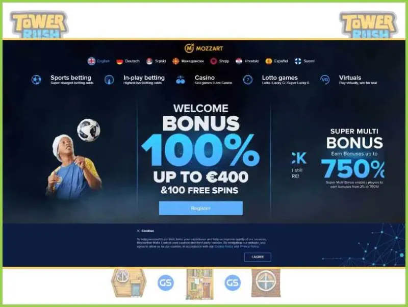 Mozzartbet의 Tower Rush 플레이어를 위한 흥미진진한 보너스와 특별 혜택
