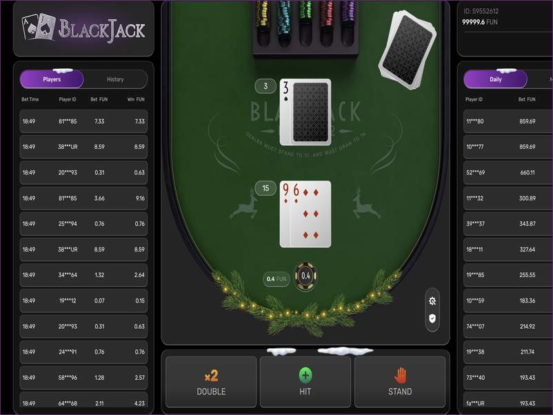 Demo mode and free BlackJack game