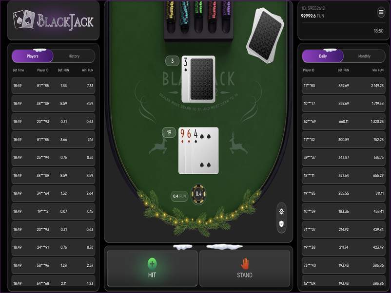 Round outcomes and payouts in BlackJack