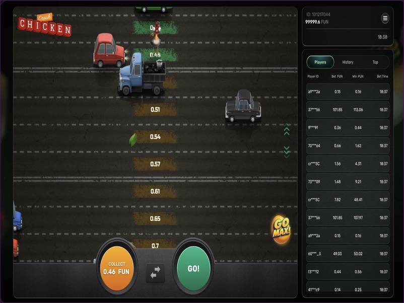 Bonus features and free bets in Chicken Crash