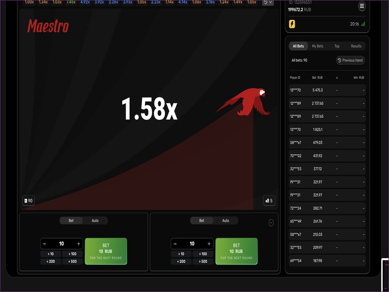 Free demo mode of Maestro game
