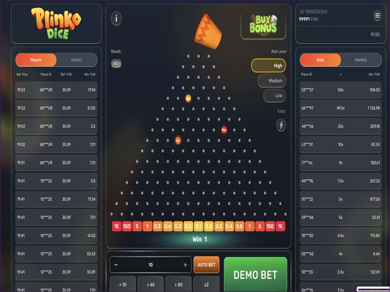 Plinko Dice Automatic Modes